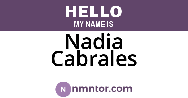 Nadia Cabrales