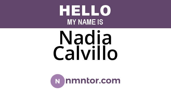 Nadia Calvillo