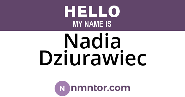 Nadia Dziurawiec