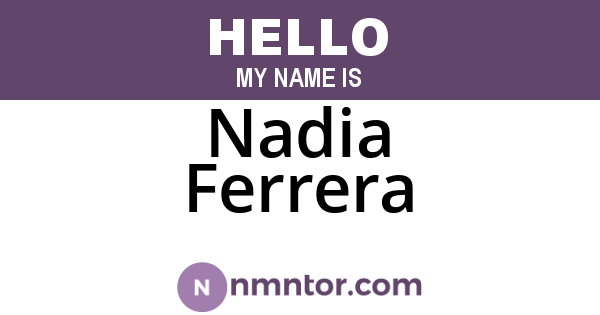 Nadia Ferrera