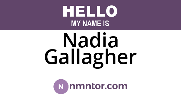Nadia Gallagher