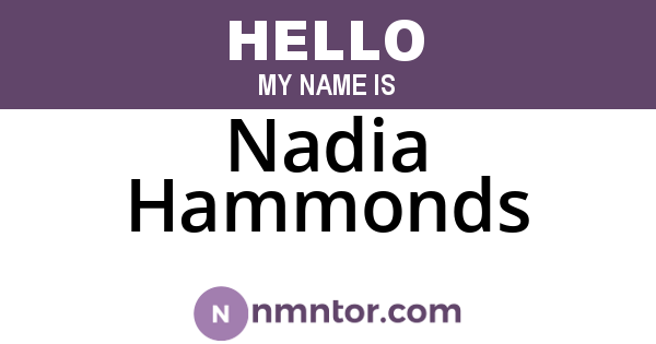 Nadia Hammonds