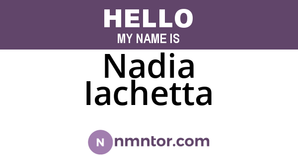 Nadia Iachetta