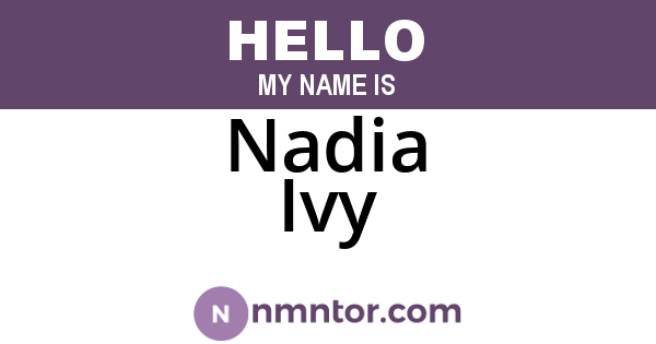 Nadia Ivy