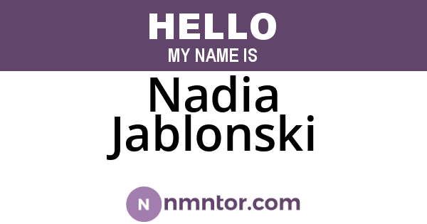 Nadia Jablonski