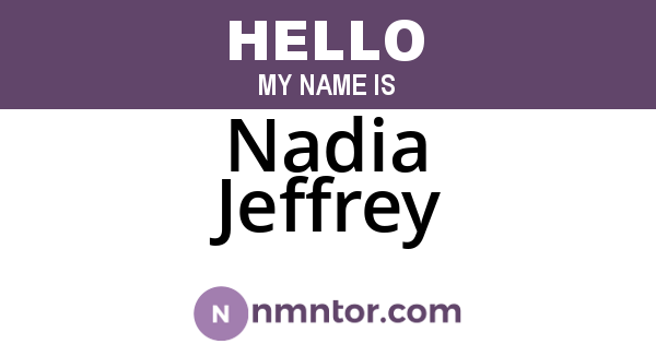Nadia Jeffrey
