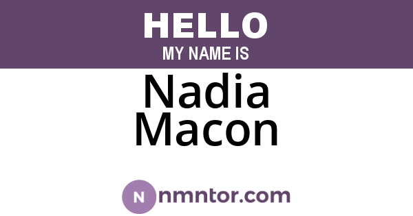 Nadia Macon