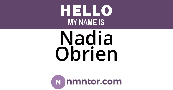 Nadia Obrien