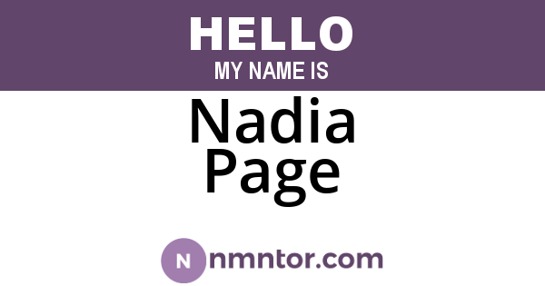 Nadia Page