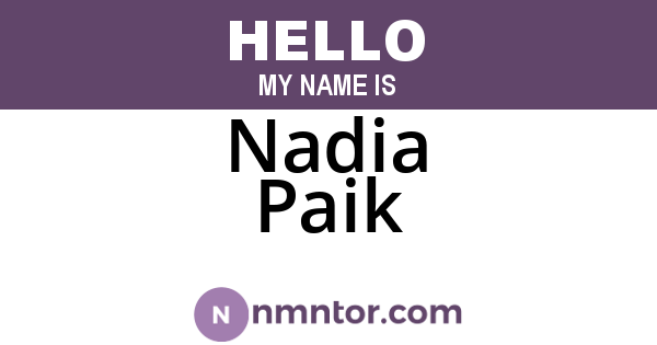 Nadia Paik