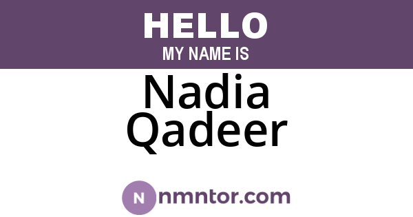 Nadia Qadeer