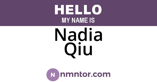 Nadia Qiu