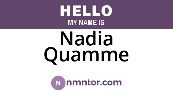 Nadia Quamme