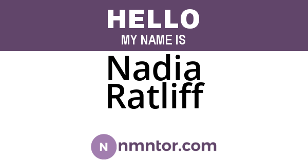 Nadia Ratliff