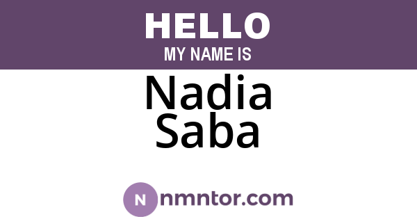 Nadia Saba