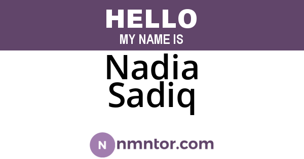 Nadia Sadiq