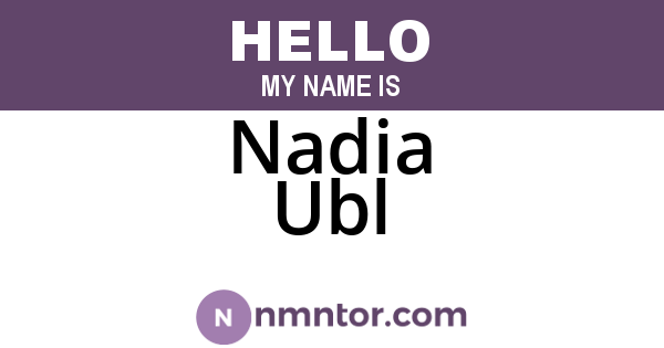 Nadia Ubl