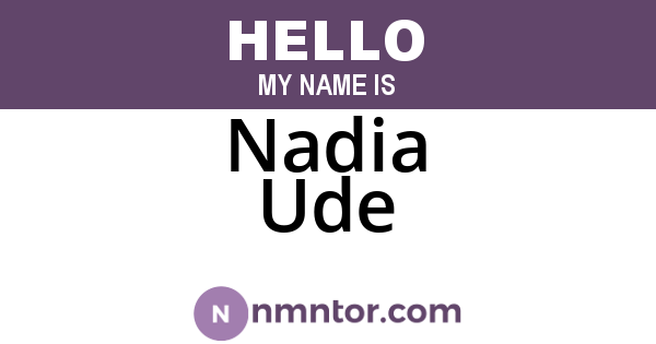 Nadia Ude