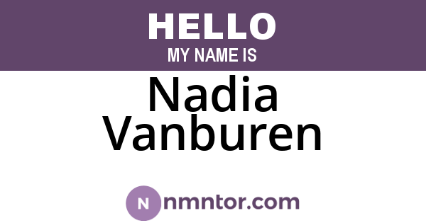 Nadia Vanburen