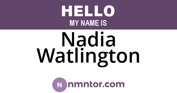 Nadia Watlington