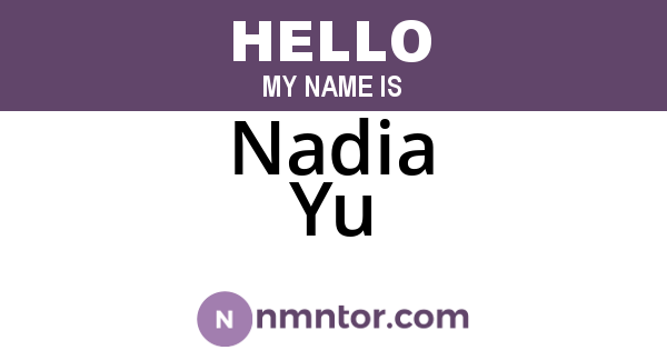 Nadia Yu