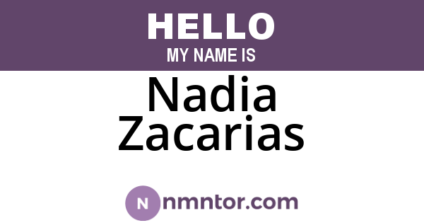 Nadia Zacarias