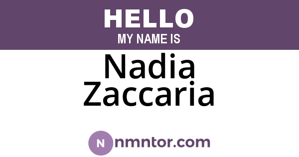 Nadia Zaccaria