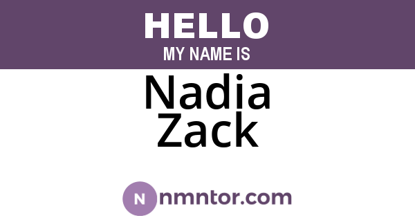 Nadia Zack