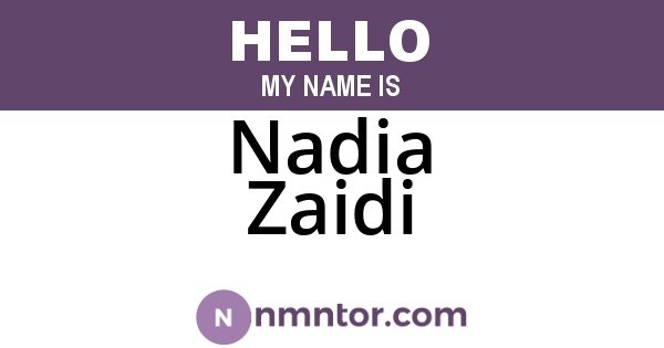 Nadia Zaidi