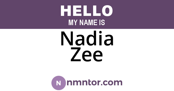 Nadia Zee