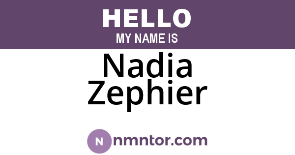 Nadia Zephier