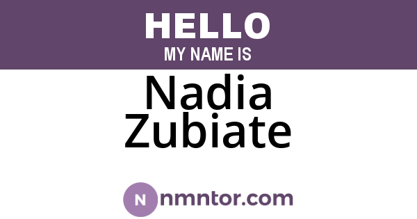 Nadia Zubiate