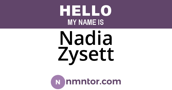 Nadia Zysett