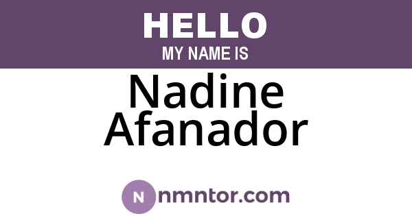 Nadine Afanador