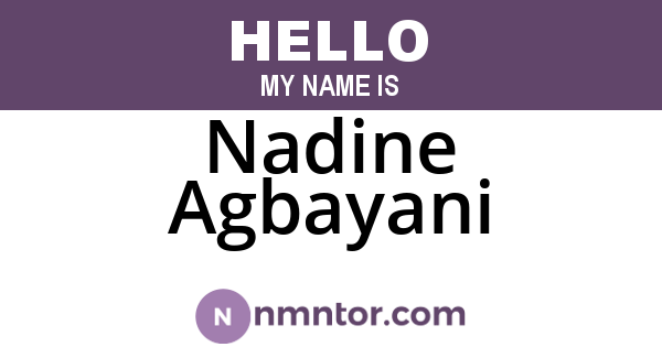 Nadine Agbayani