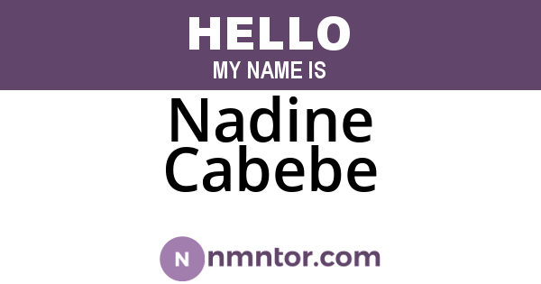 Nadine Cabebe