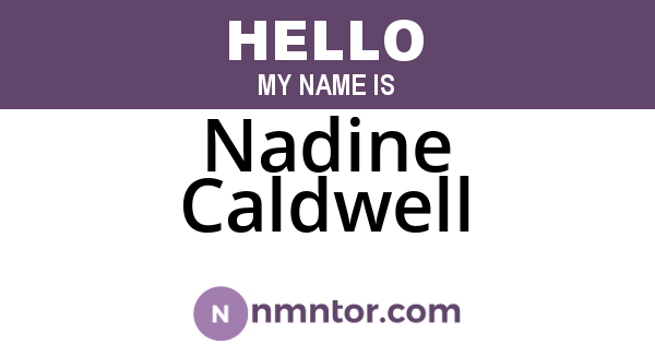 Nadine Caldwell