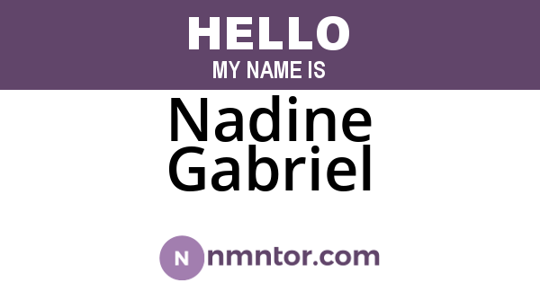 Nadine Gabriel