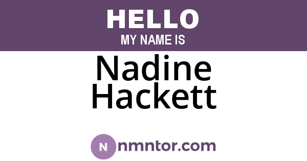 Nadine Hackett
