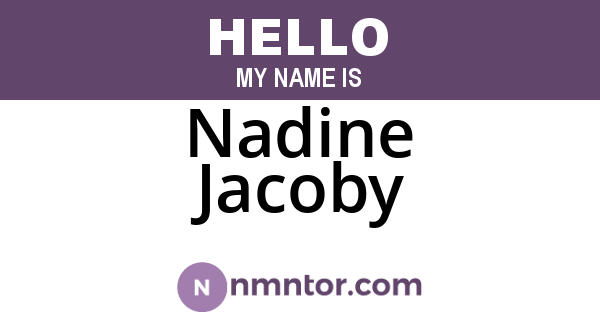 Nadine Jacoby
