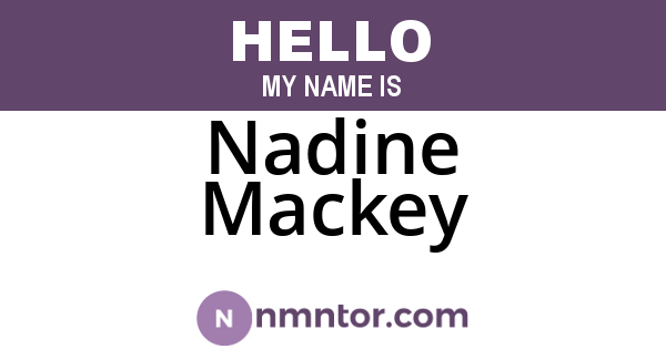 Nadine Mackey