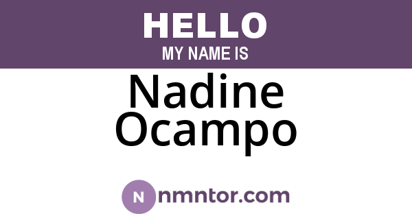 Nadine Ocampo
