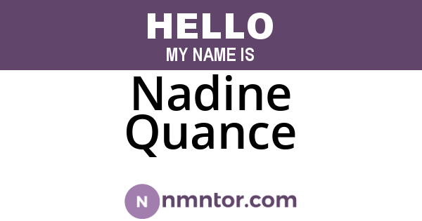 Nadine Quance