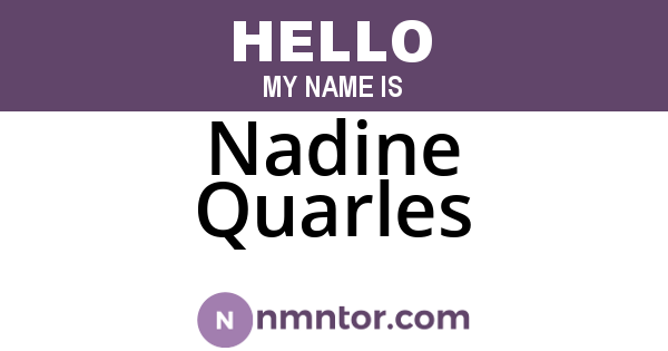 Nadine Quarles