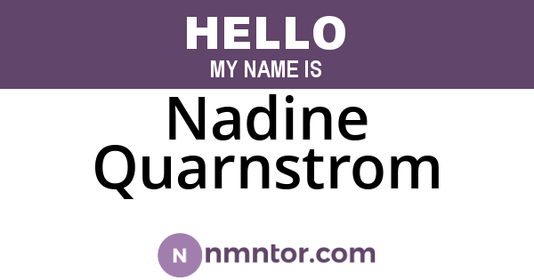 Nadine Quarnstrom