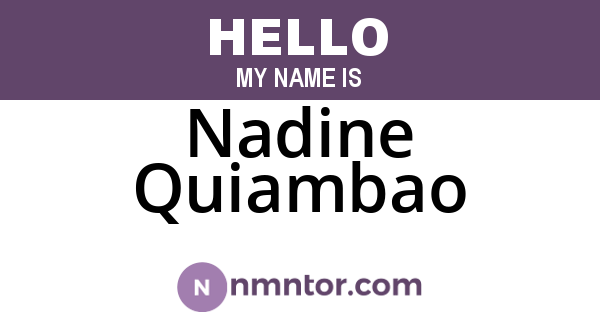 Nadine Quiambao