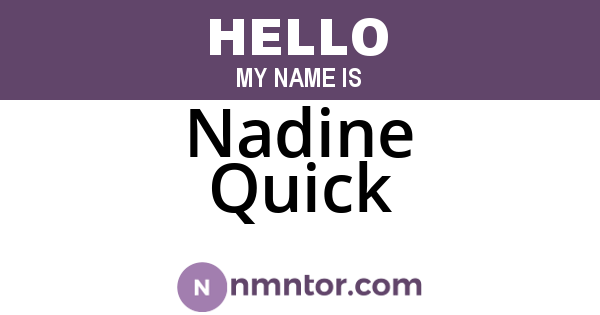 Nadine Quick