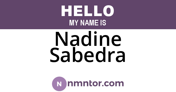 Nadine Sabedra