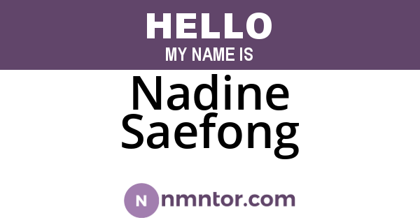 Nadine Saefong