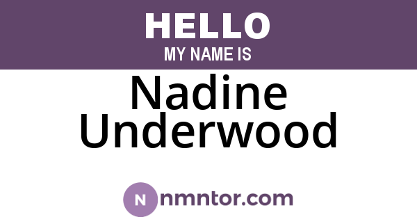 Nadine Underwood